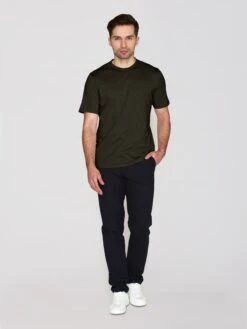 Regular Fit Basic Tee - Green Melange 10 Regular Fit Basic Tee - Green Melange -Knowledge Cotton Apparel Store Regular fit Basic tee T shirts 1010113 1337 Green melange 3