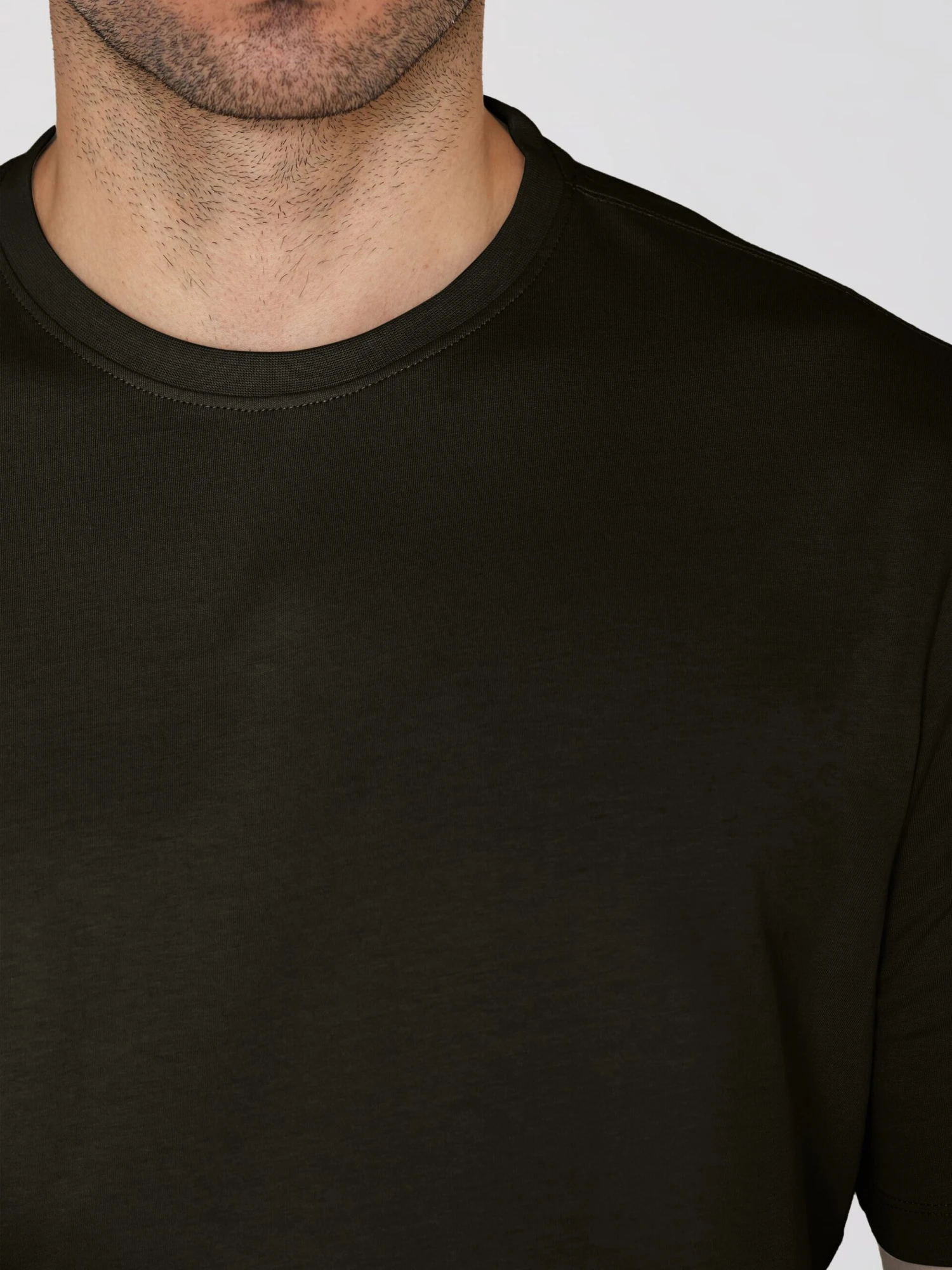 Regular Fit Basic Tee - Green Melange 7 Regular Fit Basic Tee - Green Melange - Image 5