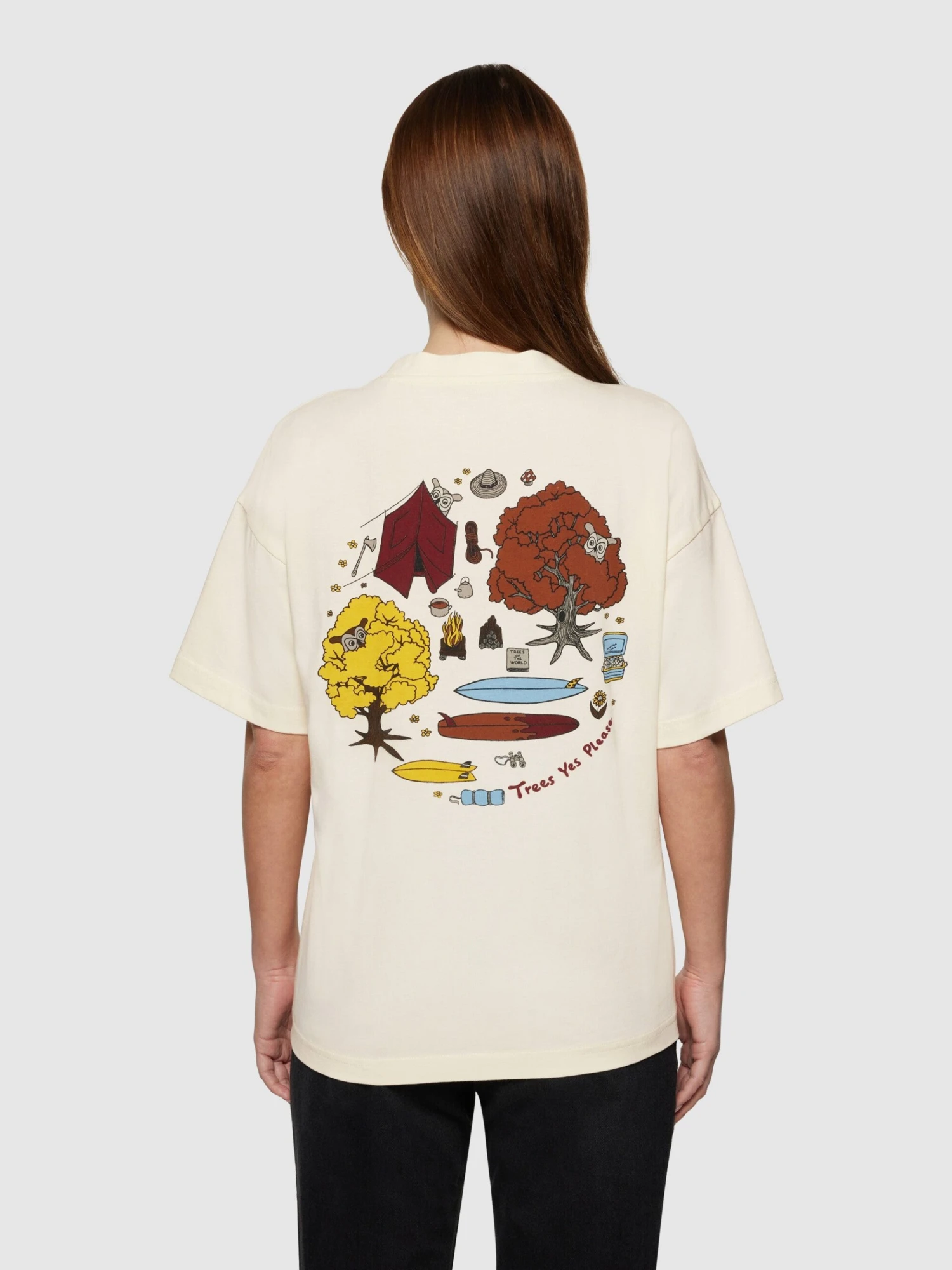 Relaxed Fit Camp Print Tee - GOTS/Vegan - Egret 5 Relaxed Fit Camp Print Tee - GOTS/Vegan - Egret - Image 3