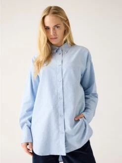 Knowledge Cotton Apparel Store -Knowledge Cotton Apparel Store Relaxed flannel shirt Shirts 2090086 1463 Glacier Lake 1