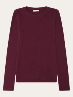 Rib Scoop Neck Long Sleeved - Fig