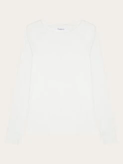 Rib Scoop Neck Long Sleeved - Star White
