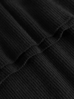 Rib Scoop Neck Long Sleeved - Black Jet -Knowledge Cotton Apparel Store Rib Scoop neck long sleeved T shirts 2010016 1300 Black Jet 6