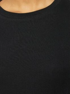 Rib Scoop Neck Long Sleeved - Black Jet -Knowledge Cotton Apparel Store Rib Scoop neck long sleeved T shirts 2010016 1300 Black Jet b957cb93 3f1d 454e ab62 2e9a50839d5c