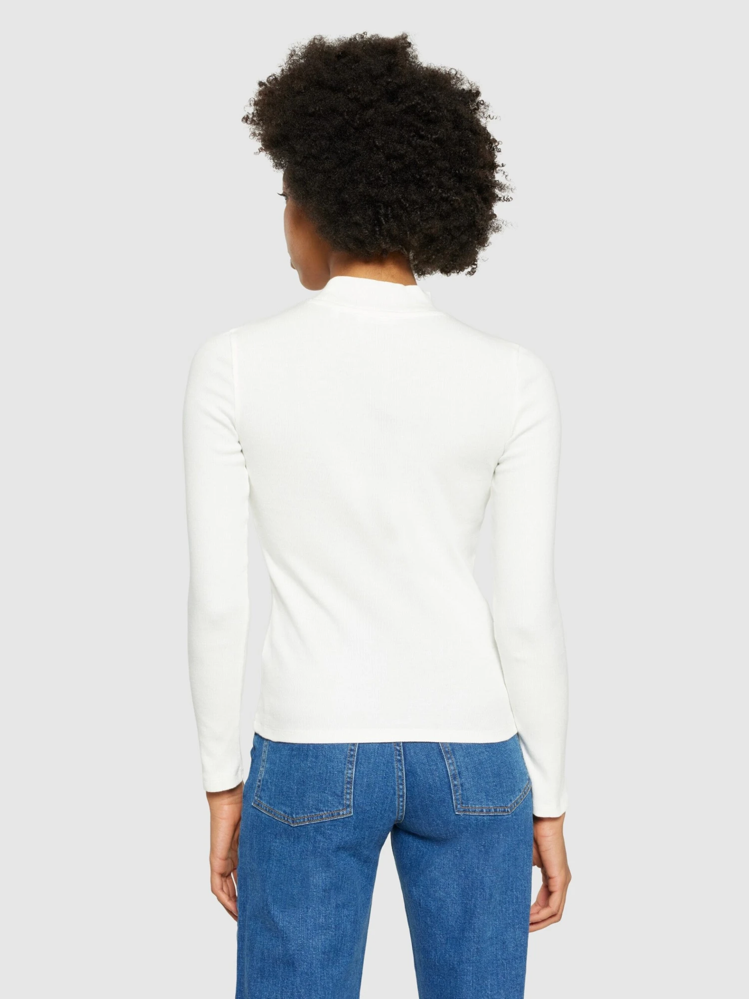 Rib High Neck LS - Star White 5 Rib High Neck LS - Star White - Image 3