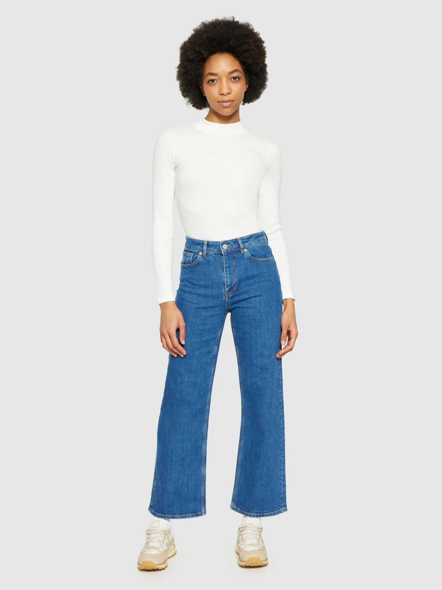 Rib High Neck LS - Star White 6 Rib High Neck LS - Star White - Image 4