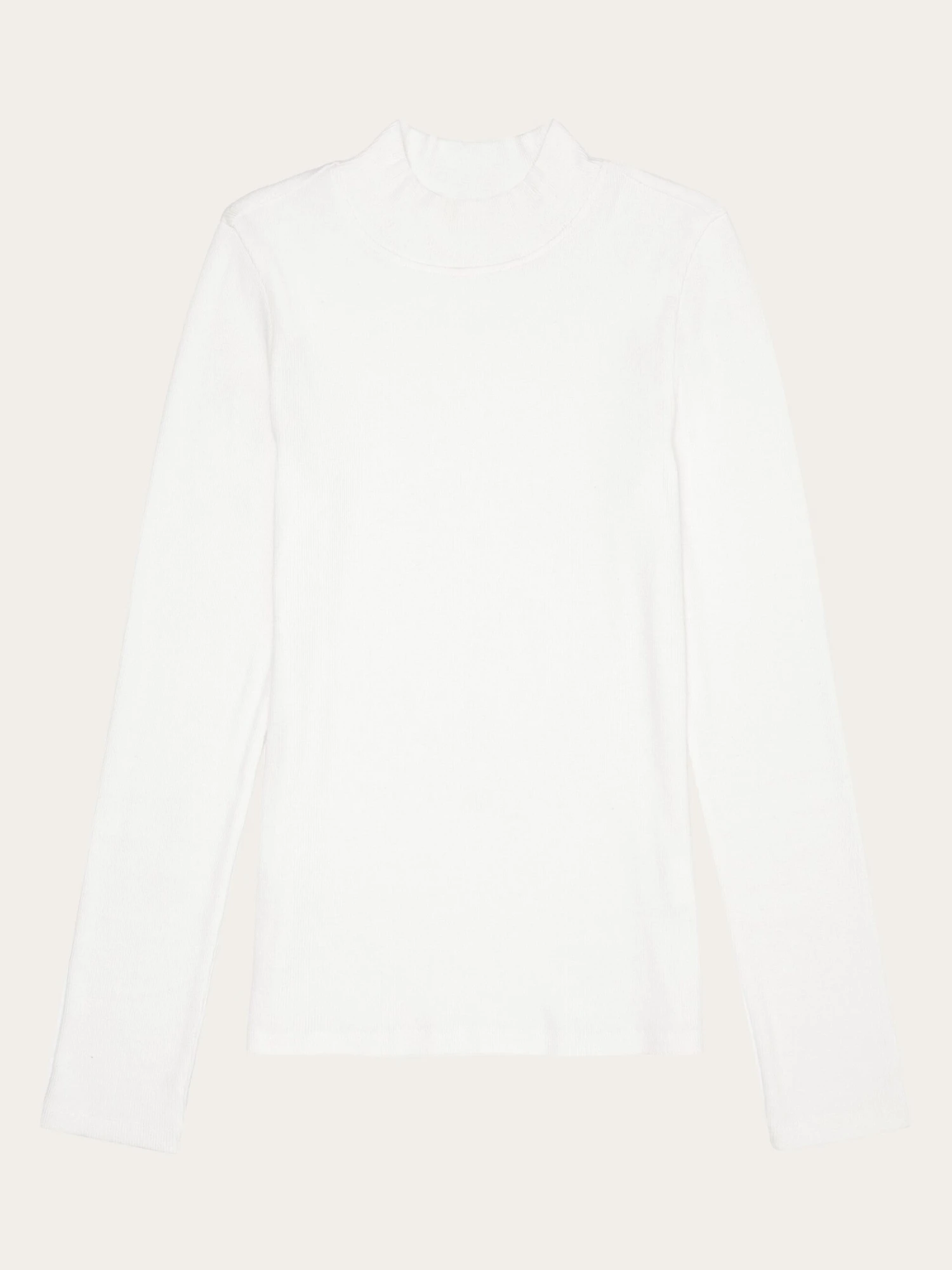 Rib High Neck LS - Star White 3 Rib High Neck LS - Star White