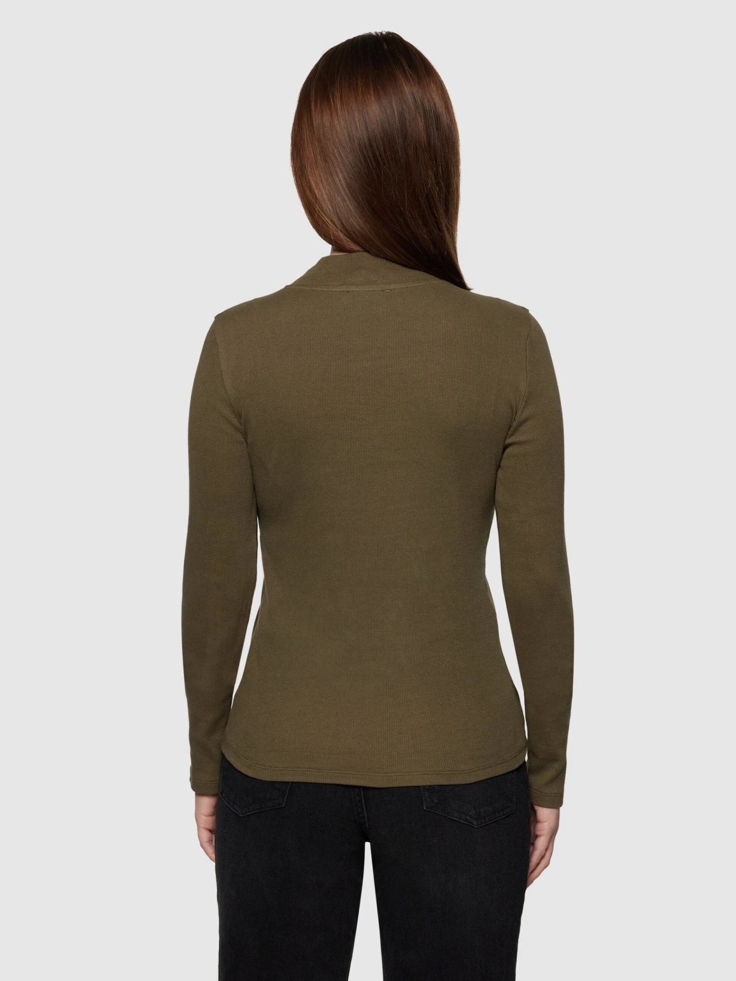 Rib High Neck LS - Dark Olive 5 Rib High Neck LS - Dark Olive - Image 3