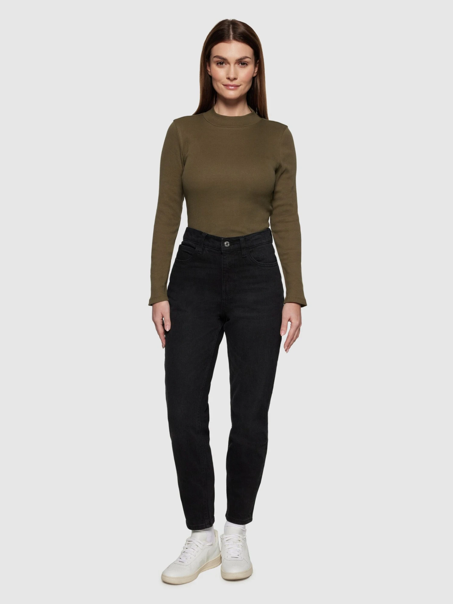 Rib High Neck LS - Dark Olive 6 Rib High Neck LS - Dark Olive - Image 4