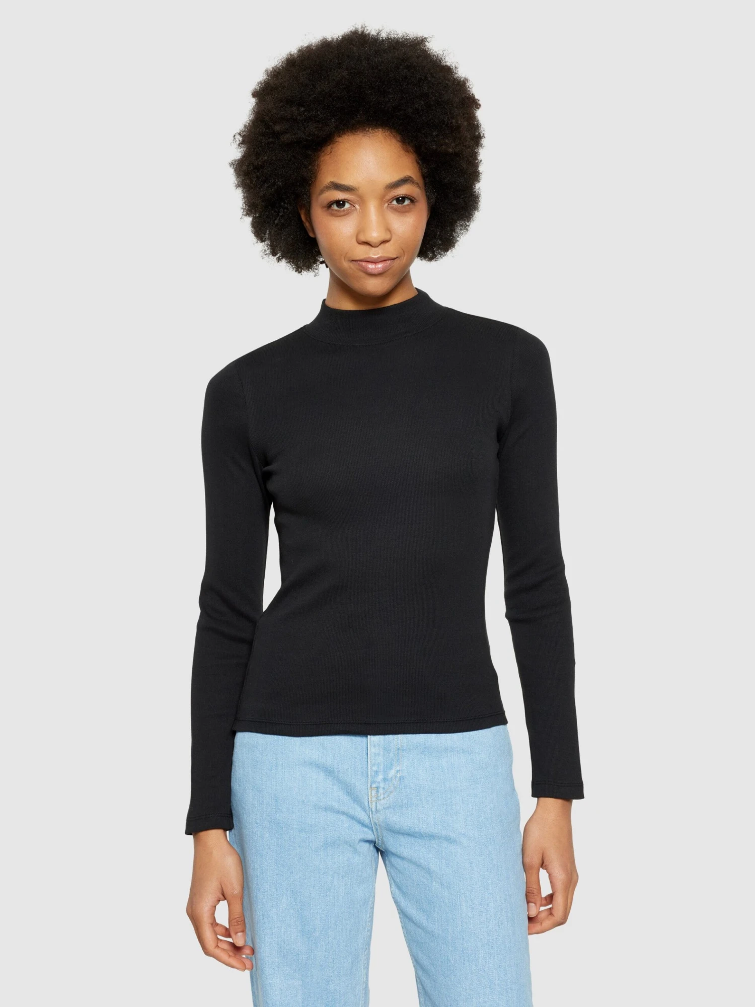 Rib High Neck LS - Black Jet 4 Rib High Neck LS - Black Jet - Image 2