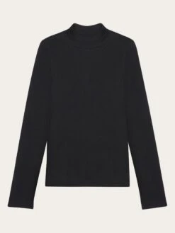 Rib High Neck LS - Black Jet