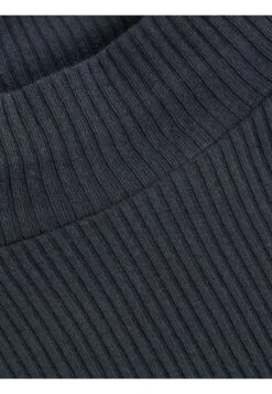 Rib High Neck LS - Black Jet 13 Rib High Neck LS - Black Jet -Knowledge Cotton Apparel Store Rib high neck LS T shirts 100076 1300 Black Jet 5