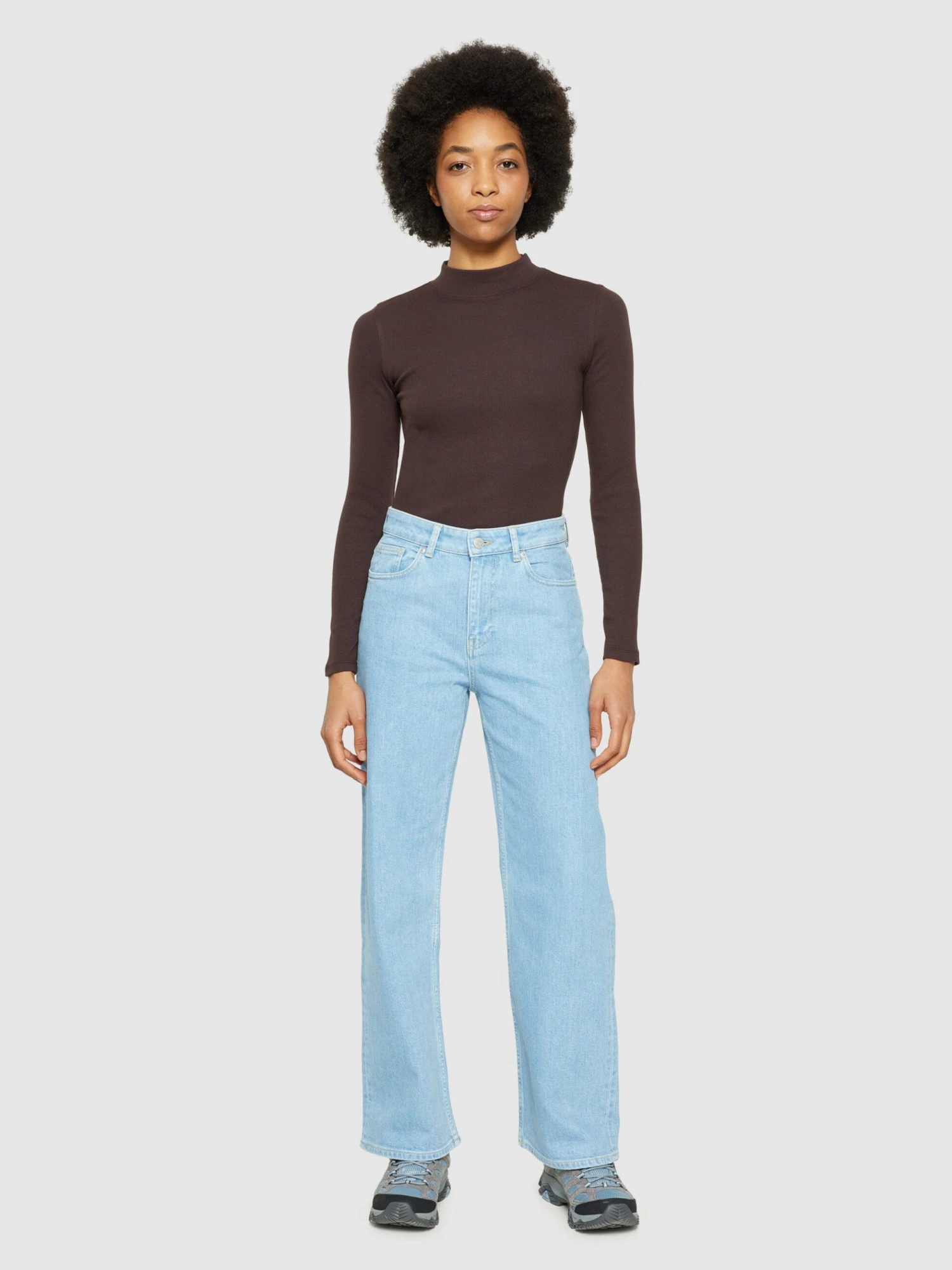 Rib High Neck LS - Chocolate Plum 6 Rib High Neck LS - Chocolate Plum - Image 4