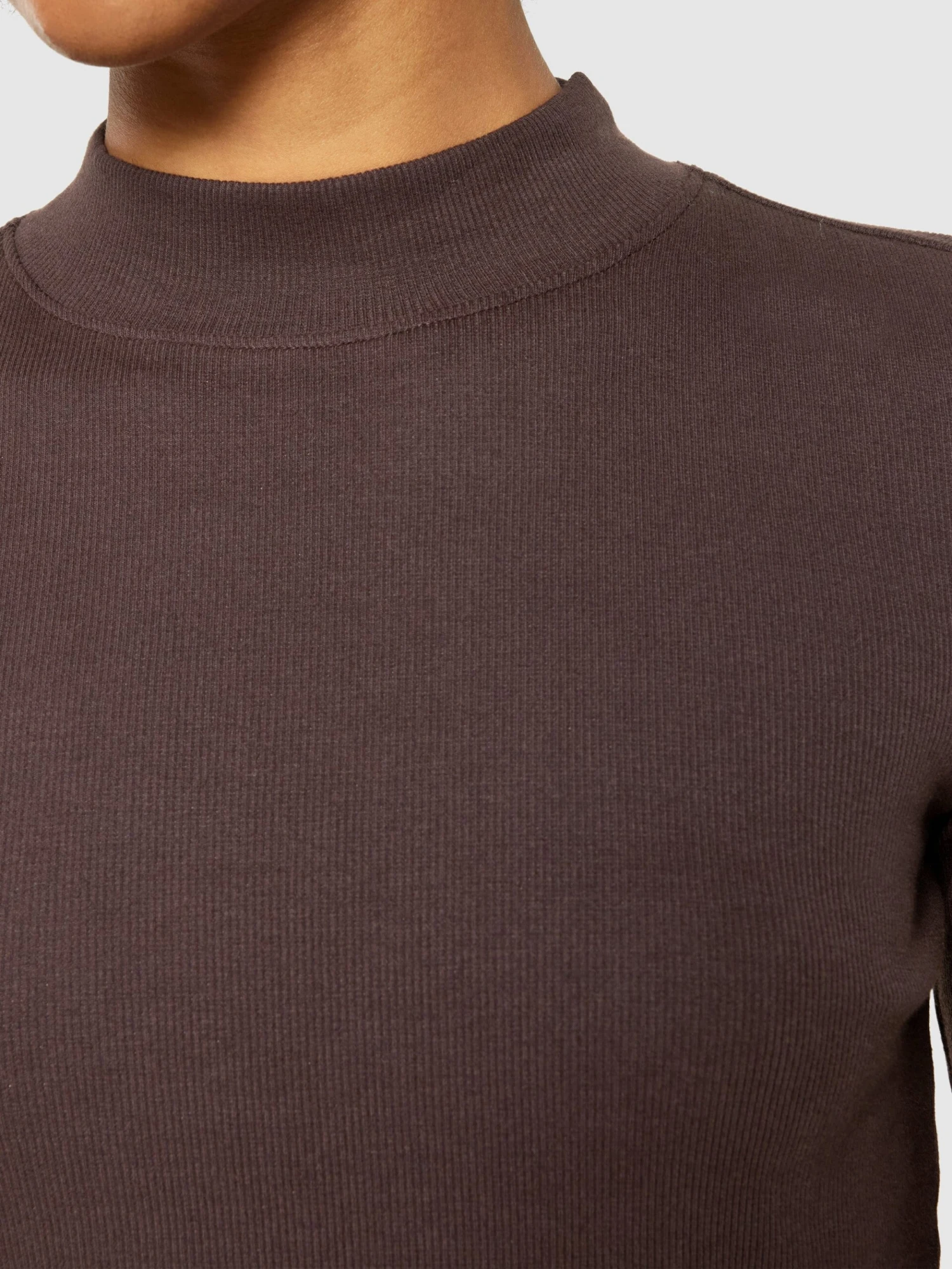 Rib High Neck LS - Chocolate Plum 7 Rib High Neck LS - Chocolate Plum - Image 5