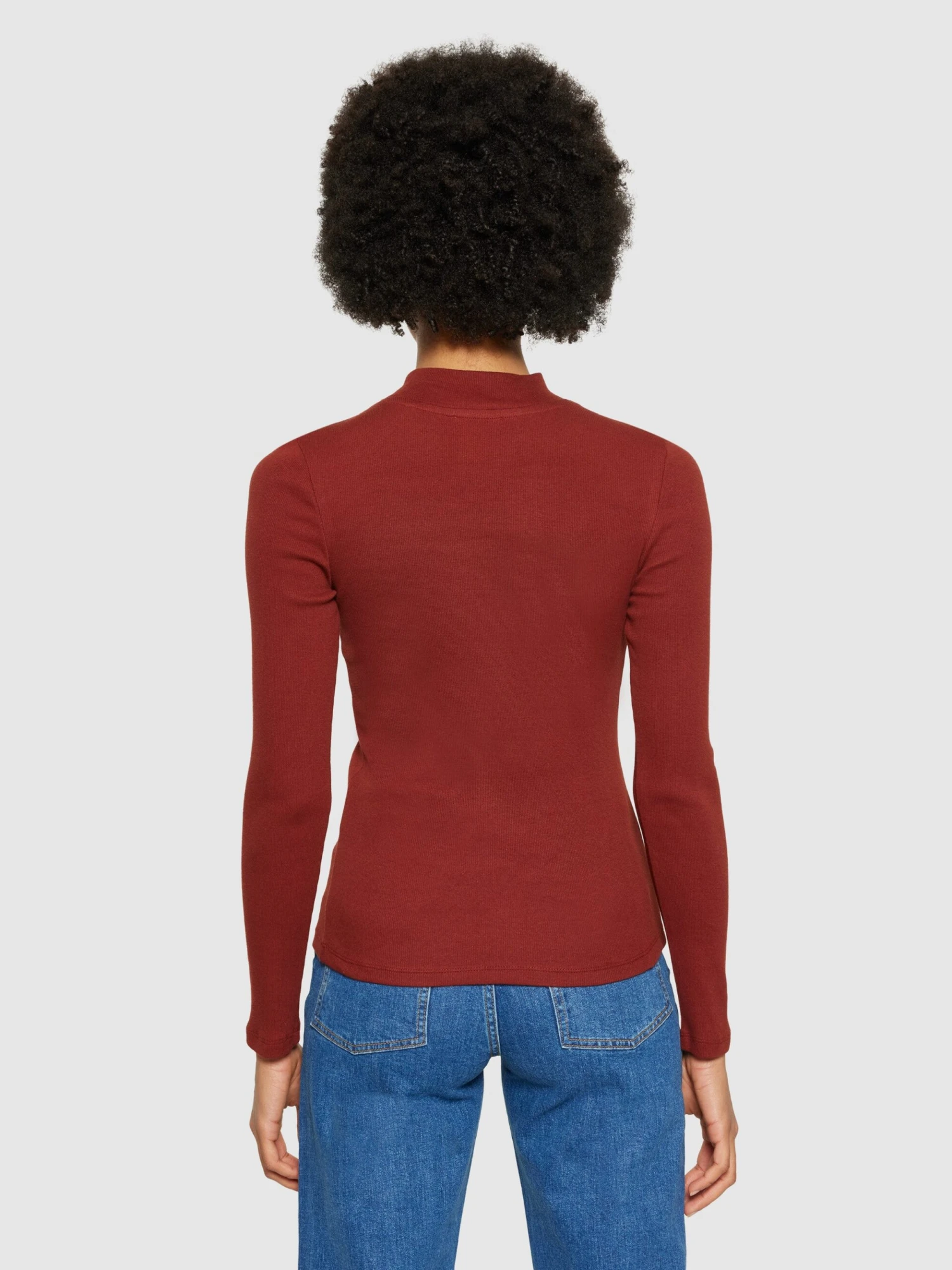 Rib High Neck LS - Fired Brick 5 Rib High Neck LS - Fired Brick - Image 3