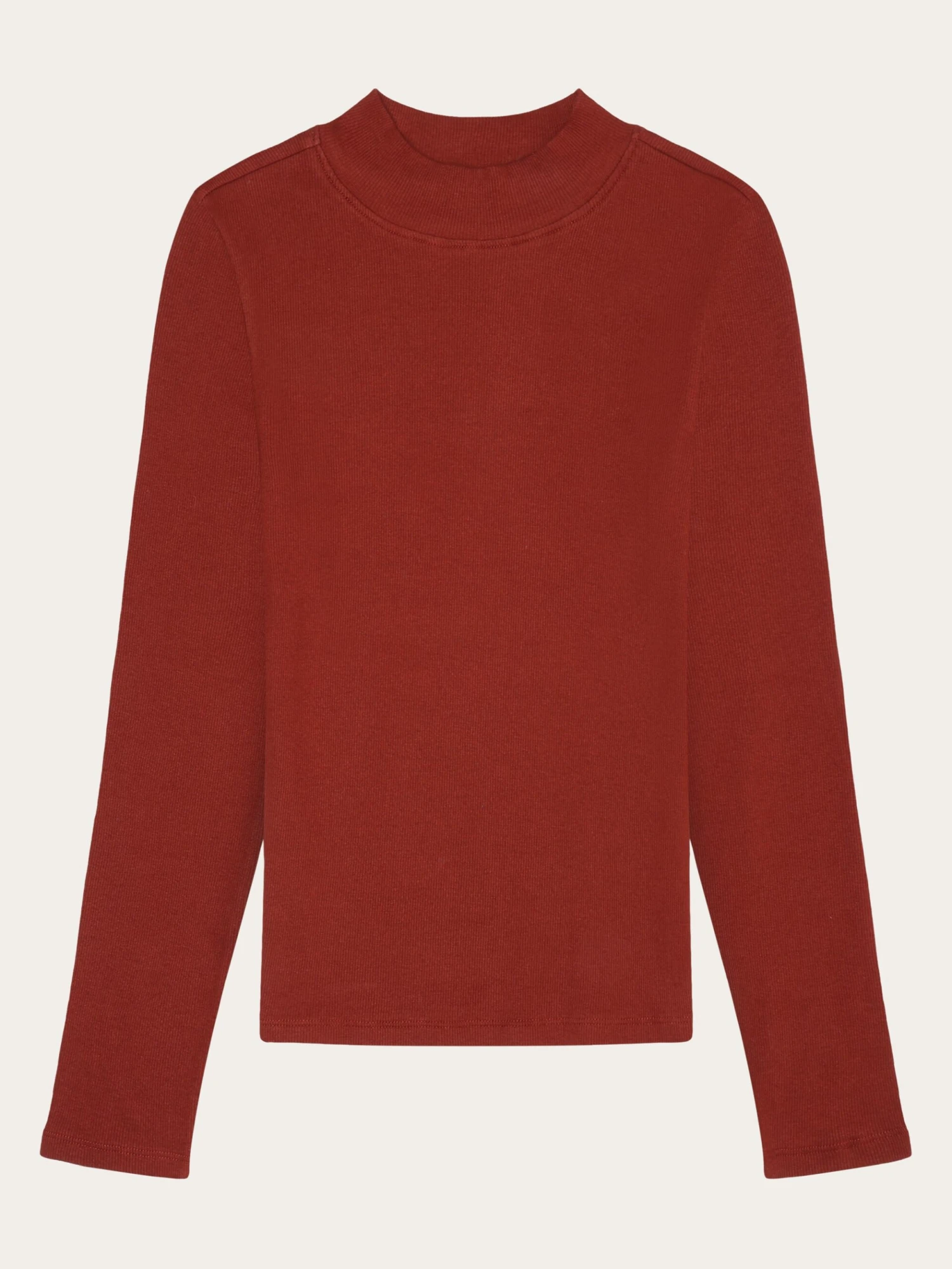Rib High Neck LS - Fired Brick 3 Rib High Neck LS - Fired Brick