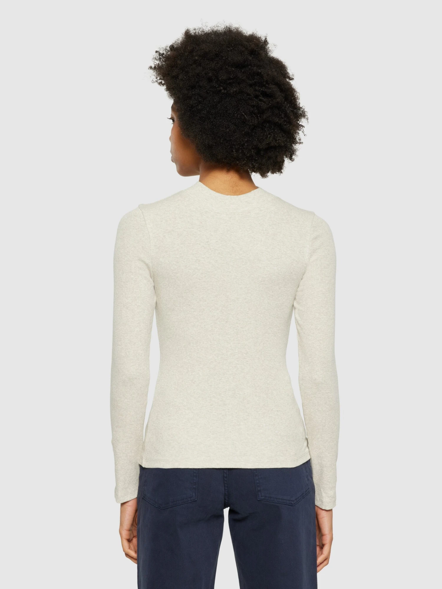 Rib High Neck LS - Gray Chateau Melange 5 Rib High Neck LS - Gray Chateau Melange - Image 3