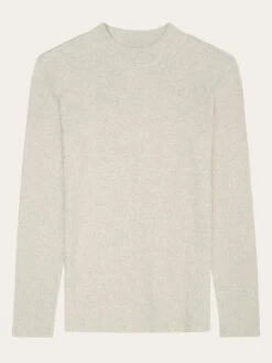 Rib High Neck LS - Gray Chateau Melange