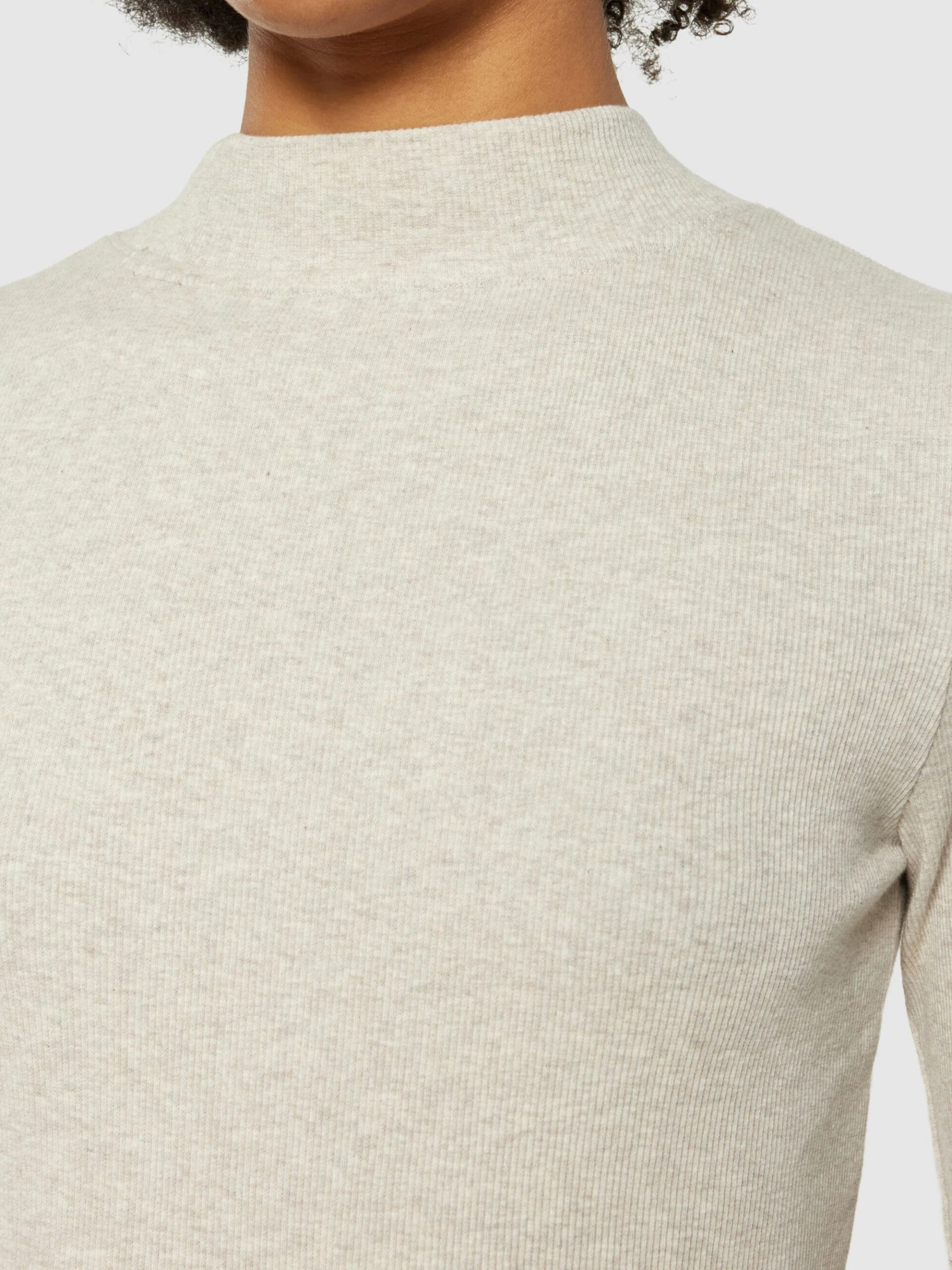 Rib High Neck LS - Gray Chateau Melange 7 Rib High Neck LS - Gray Chateau Melange - Image 5