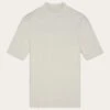 Rib High Neck SS - Star White -Knowledge Cotton Apparel Store Rib high neck SS T shirts 100023 1007 Star White