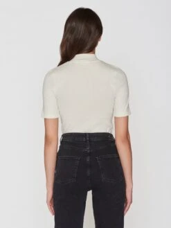 Rib High Neck SS - Star White -Knowledge Cotton Apparel Store Rib high neck SS T shirts 100023 1007 Star White 2