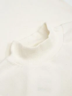 Rib High Neck SS - Star White -Knowledge Cotton Apparel Store Rib high neck SS T shirts 100023 1007 Star White 4