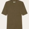 Rib High Neck SS - Dark Olive 1 Rib High Neck SS - Dark Olive -Knowledge Cotton Apparel Store Rib high neck SS T shirts 100023 1100 Dark Olive