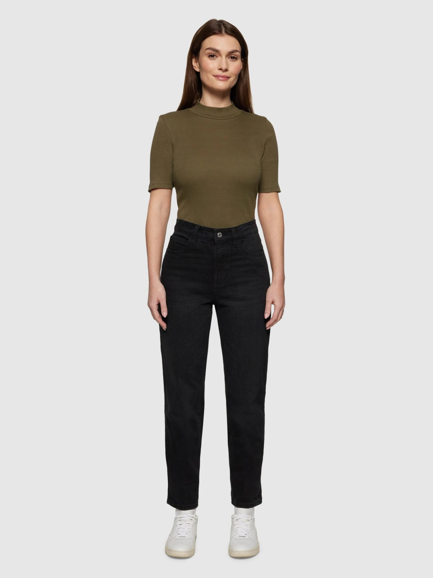 Rib High Neck SS - Dark Olive 6 Rib High Neck SS - Dark Olive - Image 4