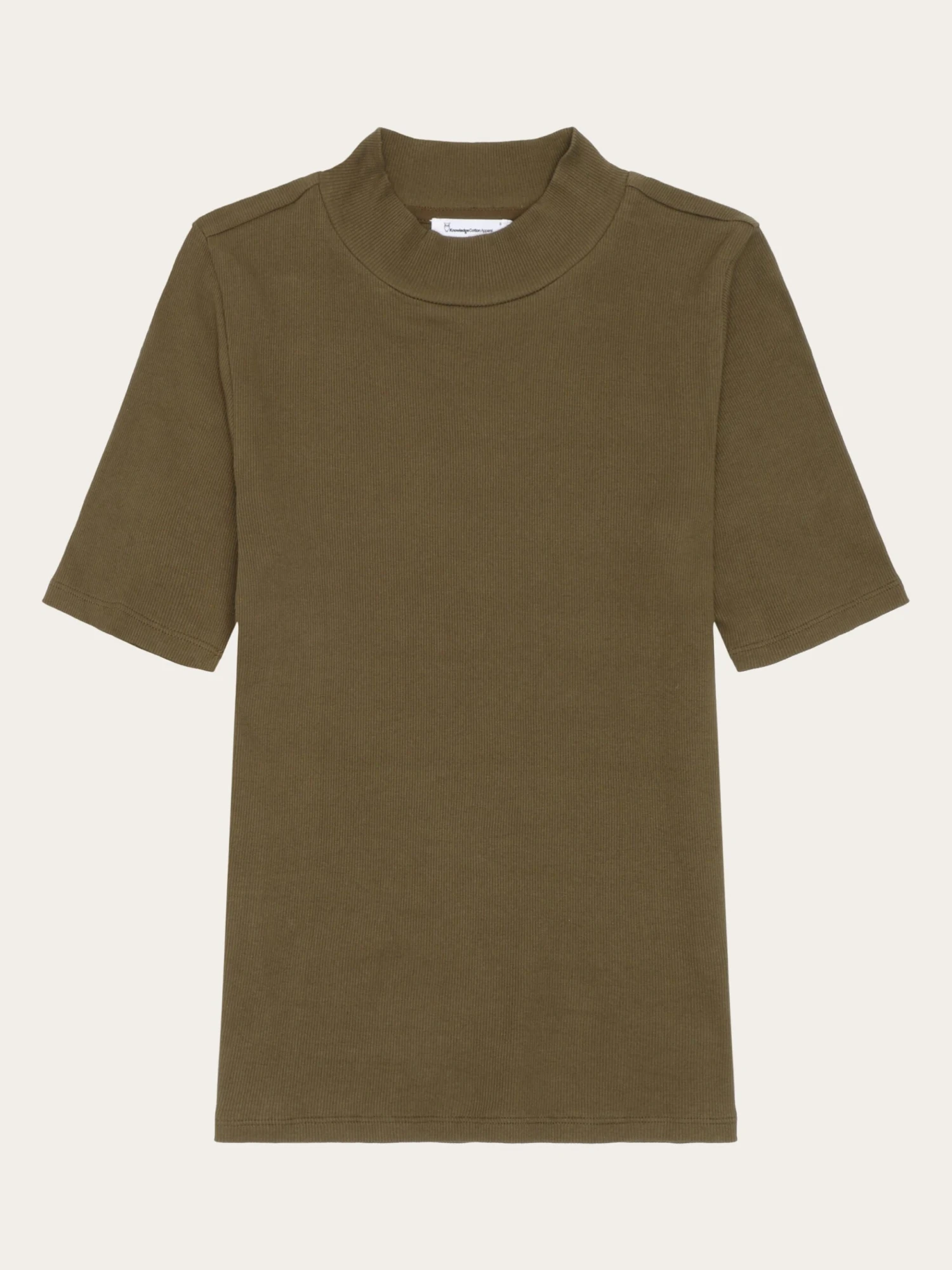 Rib High Neck SS - Dark Olive 3 Rib High Neck SS - Dark Olive