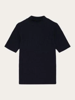 Rib High Neck SS - Black Jet