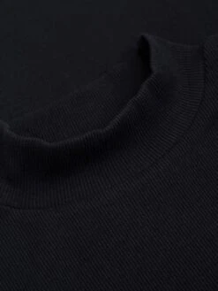 Rib High Neck SS - Black Jet -Knowledge Cotton Apparel Store Rib high neck SS T shirts 100023 1300 Black Jet 4
