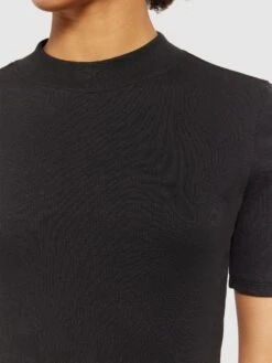 Rib High Neck Short Sleeve - Black Jet -Knowledge Cotton Apparel Store Rib high neck short sleeve T shirts 2010034 1300 Black Jet 1cadda7d 5fcd 4f26 8660 307e258a2c77