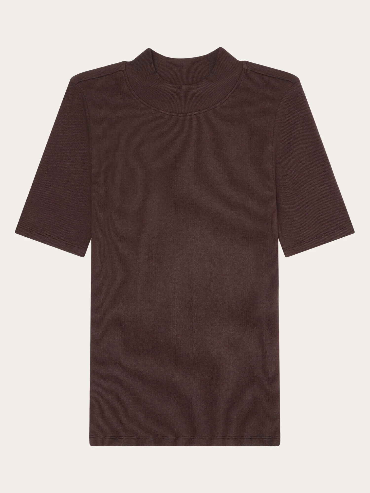 Rib High Neck Short Sleeve - Chocolate Plum 3 Rib High Neck Short Sleeve - Chocolate Plum