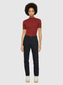 Rib High Neck Short Sleeve - Fired Brick 10 Rib High Neck Short Sleeve - Fired Brick -Knowledge Cotton Apparel Store Rib high neck short sleeve T shirts 2010034 1478 Fired Brick 3