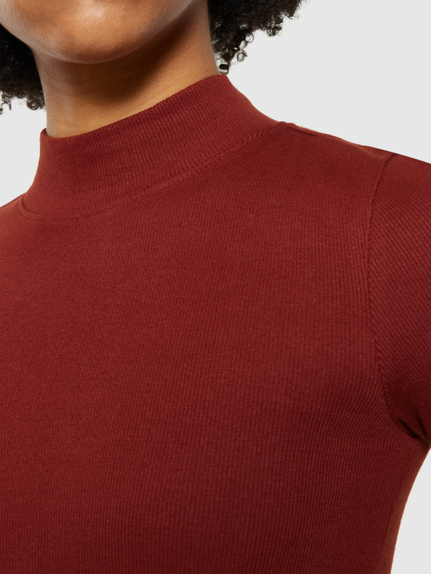 Rib High Neck Short Sleeve - Fired Brick 7 Rib High Neck Short Sleeve - Fired Brick - Image 5