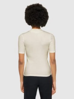 Rib High Neck Short Sleeve - Gray Chateau Melange -Knowledge Cotton Apparel Store Rib high neck short sleeve T shirts 2010034 1479 Gray Chateau Melange 2