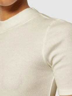 Rib High Neck Short Sleeve - Gray Chateau Melange -Knowledge Cotton Apparel Store Rib high neck short sleeve T shirts 2010034 1479 Gray Chateau Melange 4