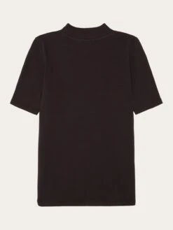 Rib High Neck Short Sleeve - Chocolate Torte