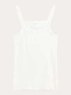 Rib Strap Top - Star White
