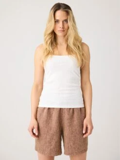 Rib Strap Top - Star White 9 Rib Strap Top - Star White -Knowledge Cotton Apparel Store Rib strap top T shirts 2010015 1007 Star White 6