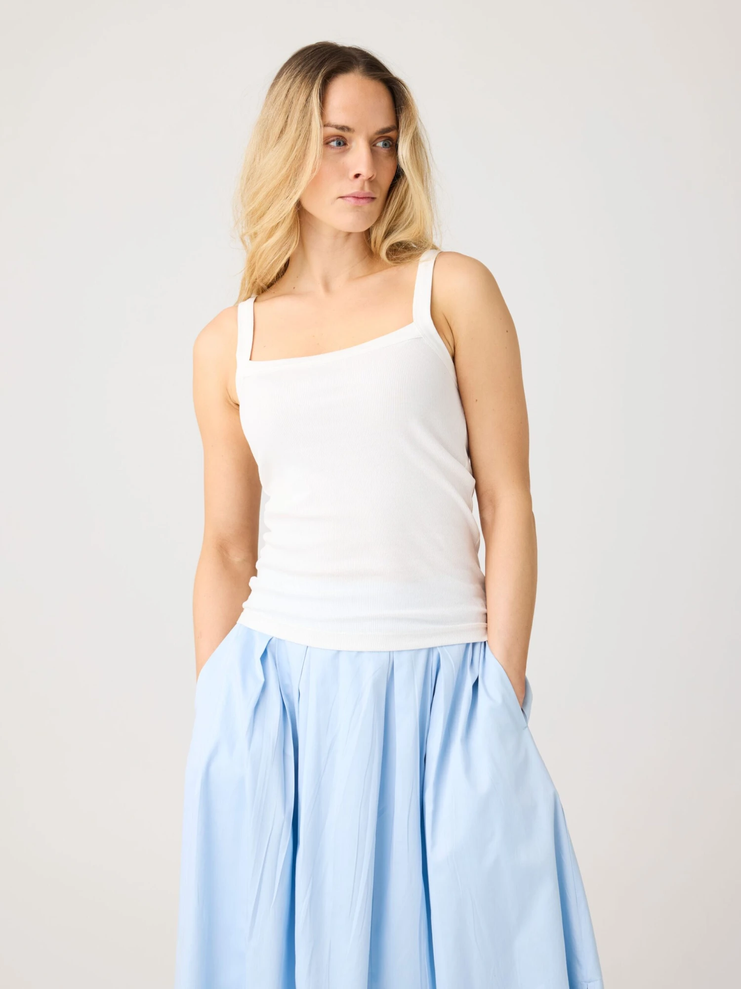 Rib Strap Top - Star White 4 Rib Strap Top - Star White - Image 2
