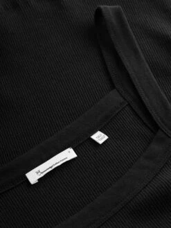 Rib Strap Top - Black Jet 9 Rib Strap Top - Black Jet -Knowledge Cotton Apparel Store Rib strap top T shirts 2010015 1300 Black Jet 823eaf74 c73f 4b1a 9489 919e326cb7d1