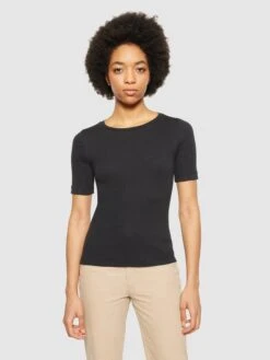 Knowledge Cotton Apparel Store -Knowledge Cotton Apparel Store Rib t shirt T shirts 2010014 1300 Black Jet 1 3f46bb73 bea5 46e6 9cc7 6767d0a01d9f