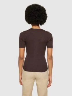 Rib T-shirt - Chocolate Plum -Knowledge Cotton Apparel Store Rib t shirt T shirts 2010014 1394 Chocolate Plum 2