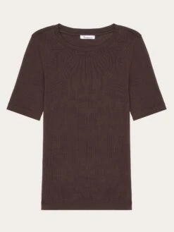 Rib T-shirt - Chocolate Plum