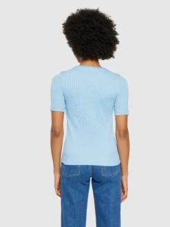 Rib T-shirt - Glacier Lake -Knowledge Cotton Apparel Store Rib t shirt T shirts 2010014 1463 Glacier Lake 2