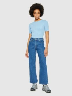 Rib T-shirt - Glacier Lake -Knowledge Cotton Apparel Store Rib t shirt T shirts 2010014 1463 Glacier Lake 3