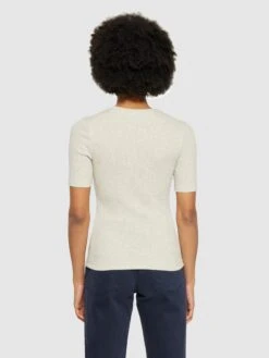 Rib T-shirt - Gray Chateau Melange 9 Rib T-shirt - Gray Chateau Melange -Knowledge Cotton Apparel Store Rib t shirt T shirts 2010014 1479 Gray Chateau Melange 2