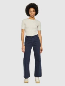 Rib T-shirt - Gray Chateau Melange 10 Rib T-shirt - Gray Chateau Melange -Knowledge Cotton Apparel Store Rib t shirt T shirts 2010014 1479 Gray Chateau Melange 3