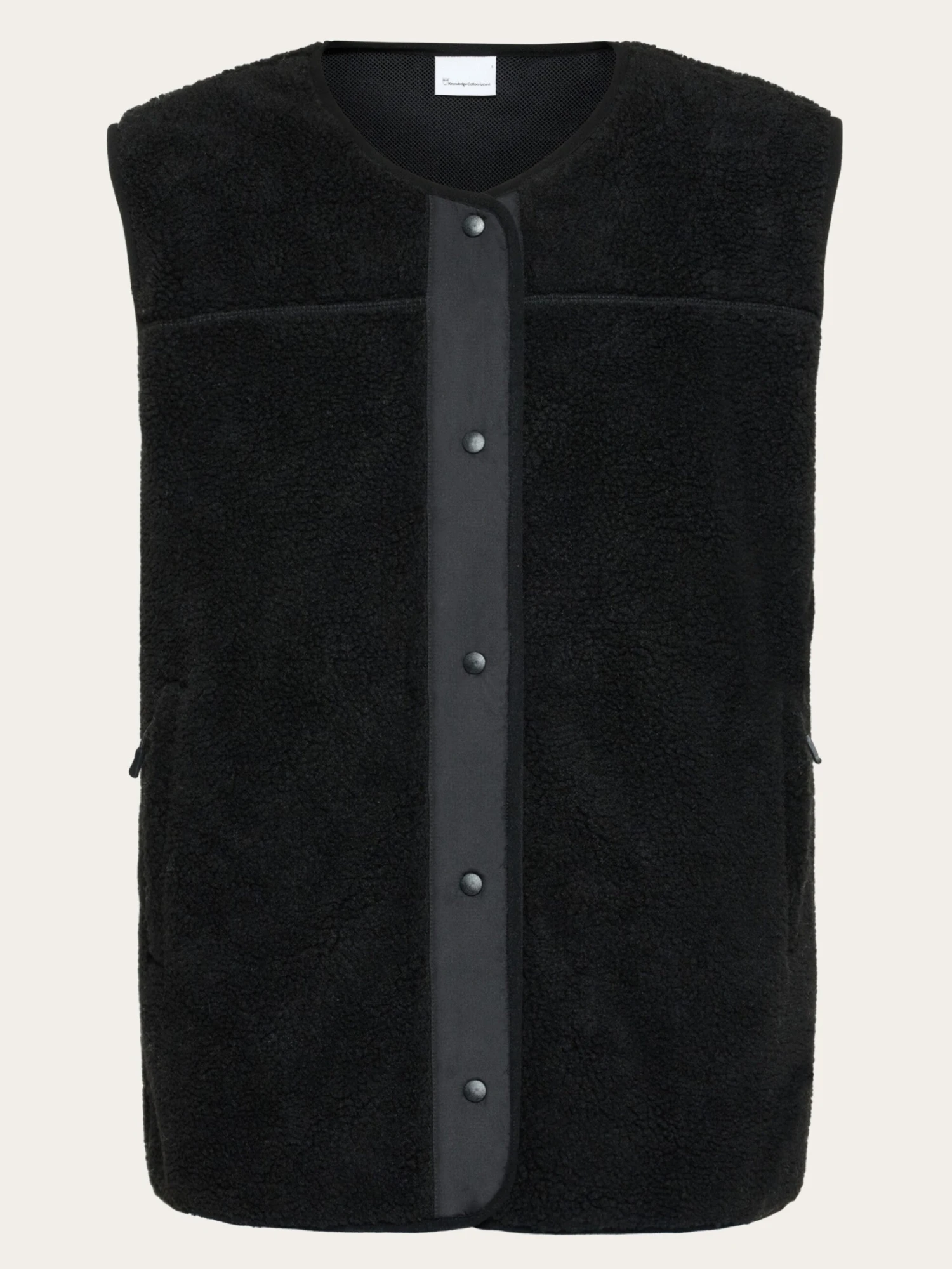 Teddy Crew Neck Vest - GRS/Vegan - Black Jet 3 Teddy Crew Neck Vest - GRS/Vegan - Black Jet